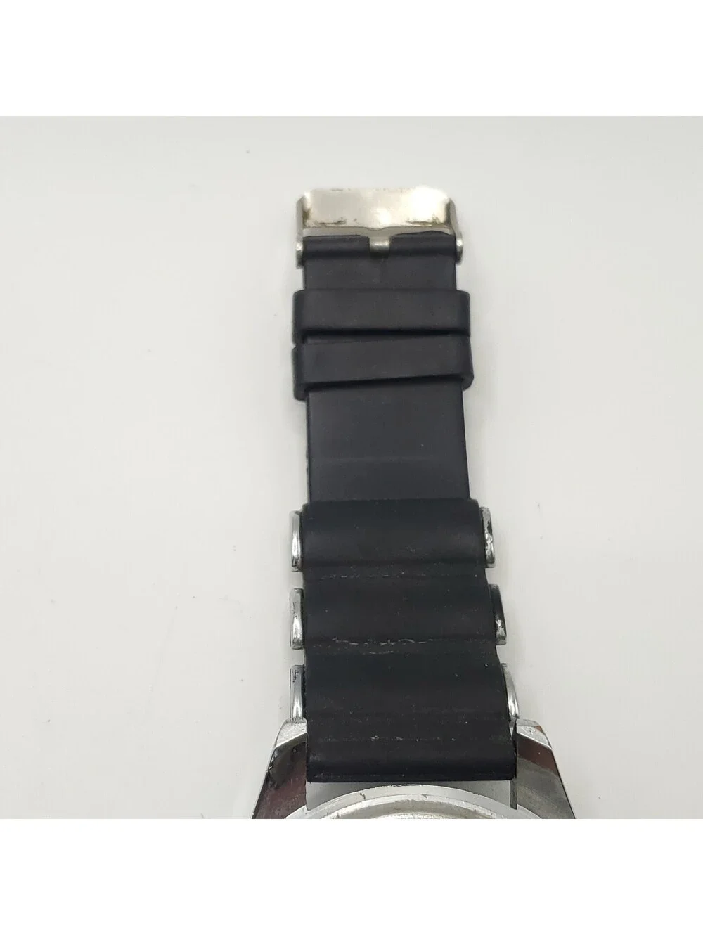 Techno Pave Mens Watch Silver Dial 45mm New Battery